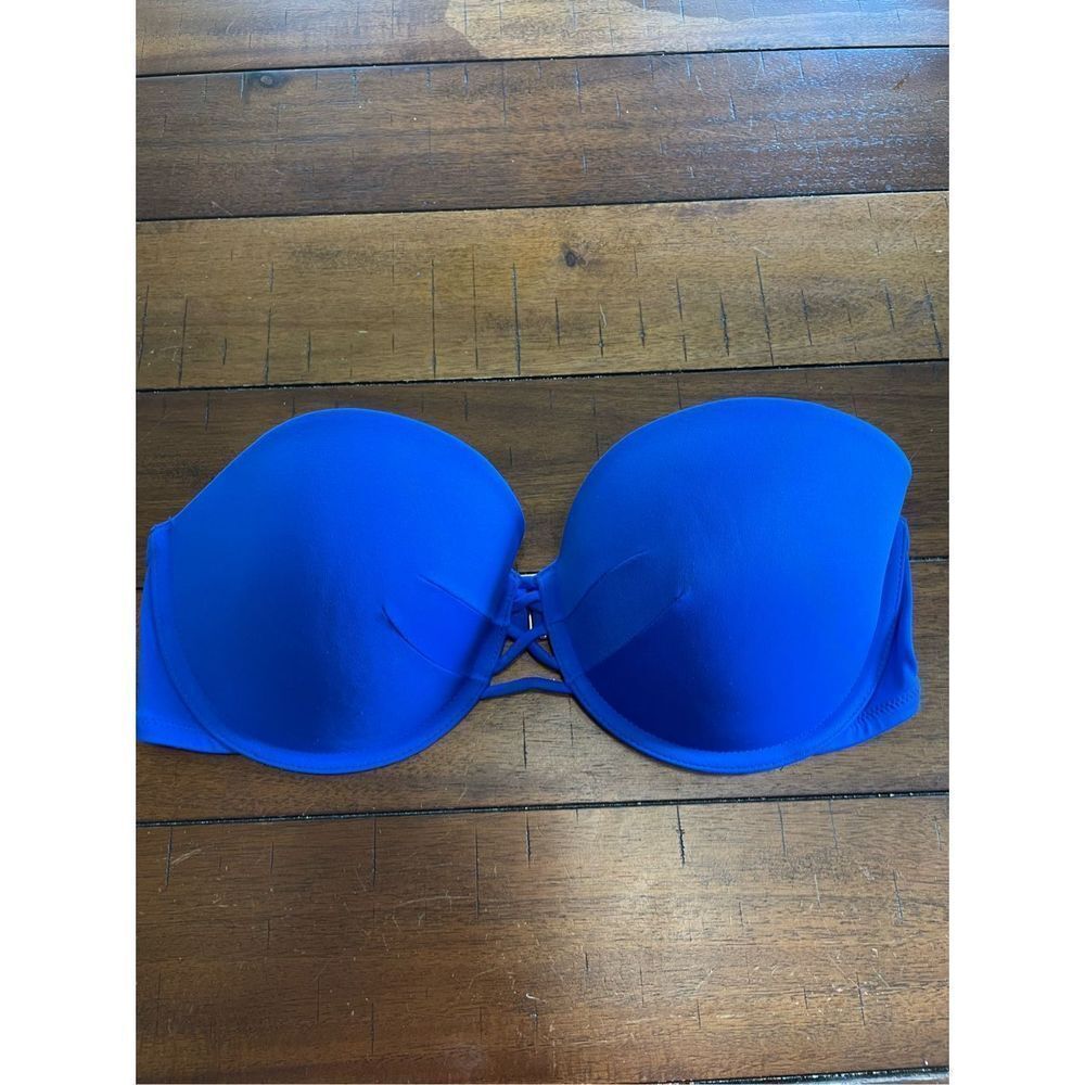 Victoria’s Secret Blue Strapless Bikini Top Size 34DD